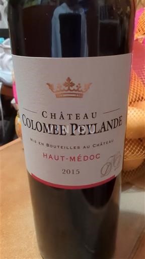 Vin Rouge sec Château Colombe Peylande 2015 France Bordeaux Haut-Médoc AOC