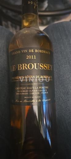 Bordoja Premières-côtes-de-bordeaux Château Haut-La Péreyre Le Broussey 2011