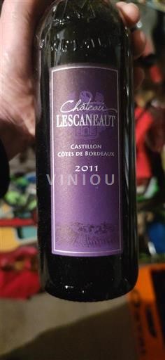 Vine Rouge sec Château Lescaneaut 2011 Frankrig Bordeaux Castillon-côtes-de-bordeaux AOC