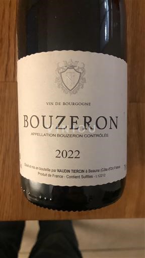 Verërat Blanc sec Naudin Tiercin 2022 Francë Burgundi Bouzeron AOC