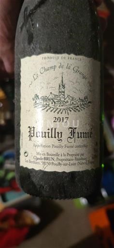 Vina Blanc sec Le Champ de la Grange 2017 Francija Dolina Loare Pouilly-fumé AOC
