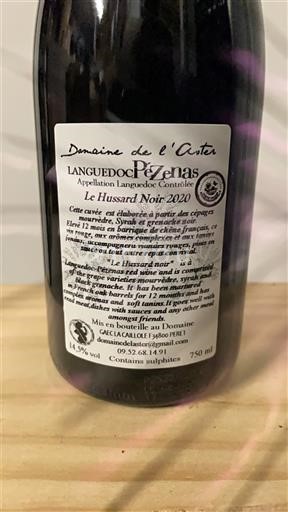 Languedoc Languedoc Pézenas Domaine L'Aster Le Hussard Noir 2020
