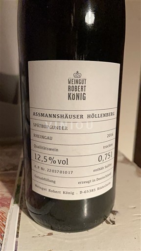 Rheingau Rüdesheim Weingut Robert König Assmannshäuser Höllenberg Pur 2016