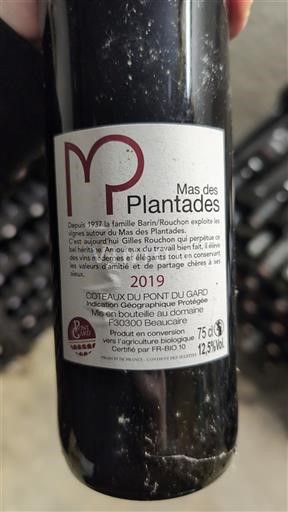Viner Rouge sec Mas des Plantades 2019 Frankrike Languedoc og Roussillon Coteaux du Pont du Gard IGP