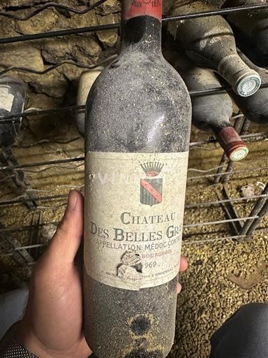 Rượu vang Rouge sec Château Belles Graves 1969 Pháp Bordeaux Médoc AOC
