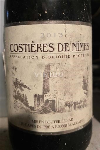Vinuri Rouge sec Les Caves du Pré 2013 Franța Valea Ronului Costières-de-nîmes AOC