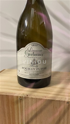 Viner Blanc sec Pouilly Domaine Gerbeaux 2017 Frankrike Burgund Pouilly-fuissé AOC