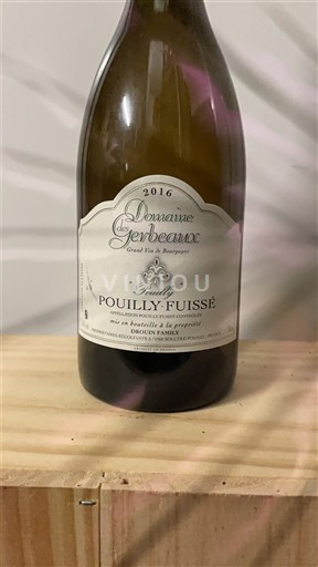 Viner Blanc sec Pouilly Domaine Gerbeaux 2016 Frankrike Burgund Pouilly-fuissé AOC