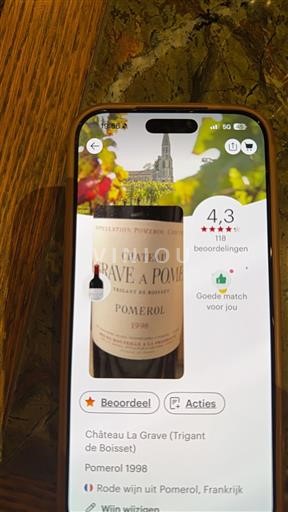 Bordeaux Pomerol Château La Grave (Trigant de Boisset) 1998