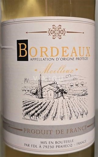 Wijnen Blanc moelleux Prahecq Non millésimé Frankrijk Bordeaux AOC