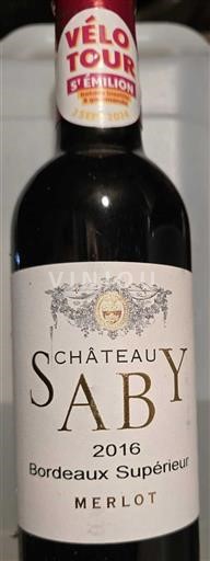 Bordeaux Bordeaux supérieur Château Saby 2016