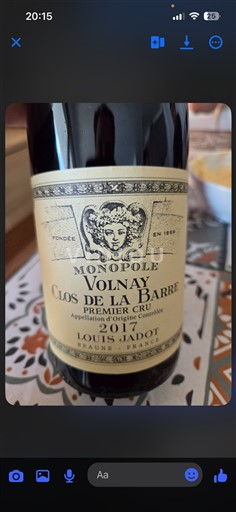 Burgundija Volnay Premier Cru Louis Jadot Clos de la Barre Monopole 2017