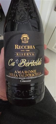 Vinhos Rouge sec Ca' Bertoldi Riserva Recchia Non millésimé Itália Vêneto Amarone della Valpolicella DOCG