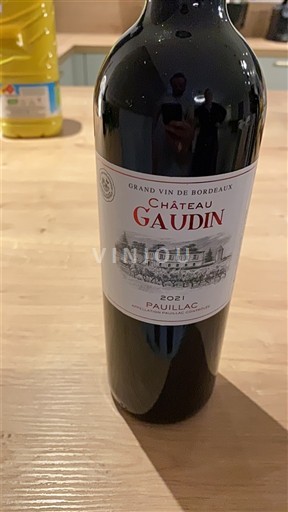 Vinos Rouge sec Château Gaudin 2021 Francia Burdeos Pauillac AOC