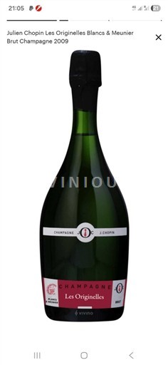 Shampanjë Julien Chopin Les Originelles Blancs & Meunier Brut 2009