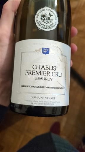 Вина Blanc sec Beauroy Domaine Verret Non millésimé Франція Бургундія Chablis AOC Premier Cru