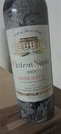 Vina Rouge sec Château Sigala 2001 Francija Jugozahod Bergerac AOC