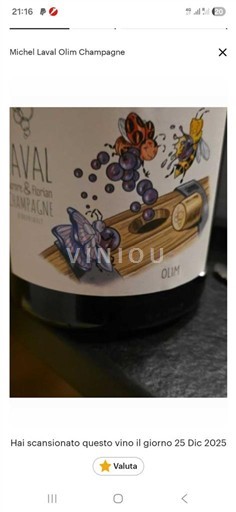 Champaña Champán Aurore et Florian Laval Olim 2025