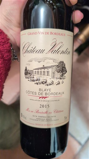 Bordoja Blaye-côtes-de-bordeaux Château Valentin 2015