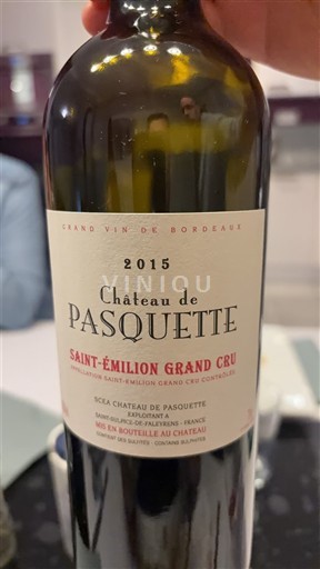 Burdeos Saint-Émilion Gran Cru Grand Cru Château Pasquette 2015
