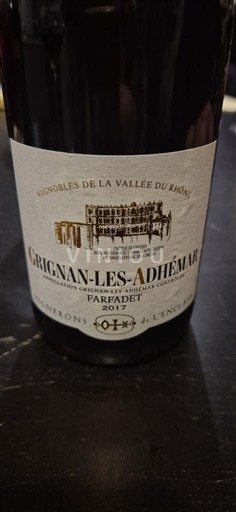 Viner Rouge sec Farfadet Vignerons de Grignan 2017 Frankrike Rhônedalen Grignan-les-Adhémar AOC
