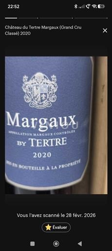 Viinit Rouge sec Château Tertre 2020 Ranska Bordeaux Margaux AOC Grand Cru