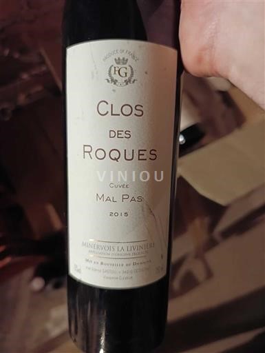 Viner Rouge sec Mal Pas Clos des Roques 2015 Frankrike Languedoc Minervois-la-Livinière AOC