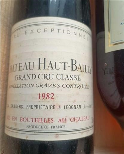 Verërat Rouge sec Château Haut-Bailly 1982 Francë Bordoja Graves AOC Grand Cru