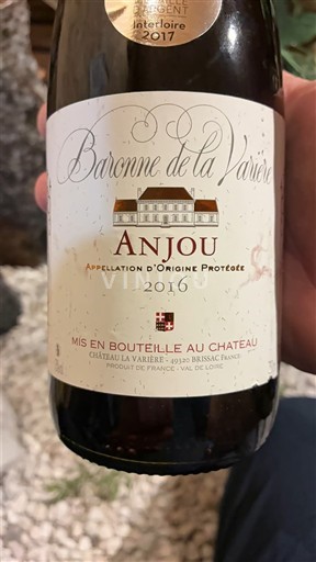 Lugina e Luarës Anžu Château La Varière Baronne de la Varière 2016
