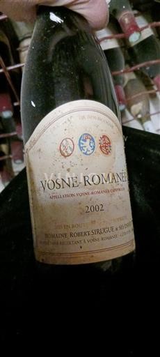 Burgund Vosne-romanée Domaine Robert Sirugue 2002