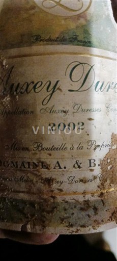 Verërat Rouge sec Domaine A. & B 2002 Francë Burgundi Auxey-Duresses AOC