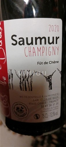 Lugina e Luarës Saumur-champigny Clos de Baju Fût de Chêne 2020