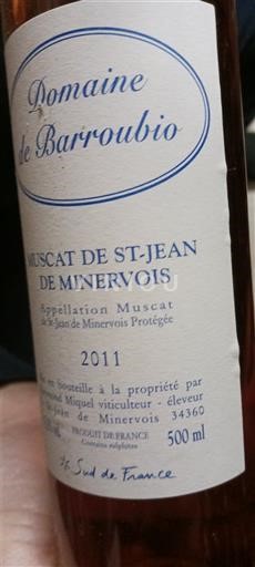 Languedoc Muscat de Saint-Jean-de-Minervois Domaine Barroubio 2011