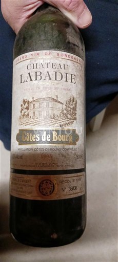Bordeaux Côtes-de-bourg Château Labadie 1985