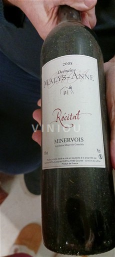 Languedok Minervois Domaine Malys-Anne Récitat 2008