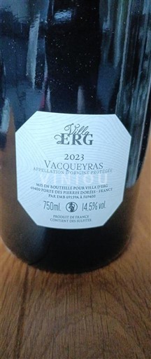 Lugina e Ronës Vacqueyras Villa d'Erg 2023