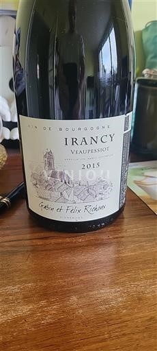 Vinos Rouge sec Veaupessot Garin et Félix Richoux 2015 Francia Borgoña Irancy AOC