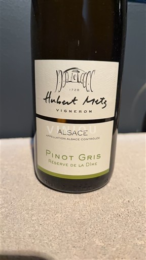 Rượu vang Blanc sec Réserve de la Dime Hubert Metz 2024 Pháp Alsace Vin de France
