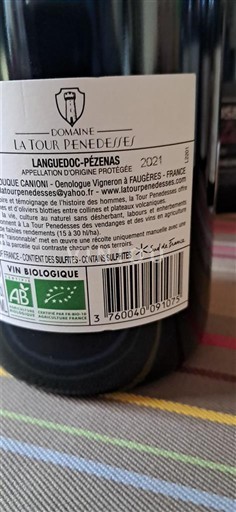 Languedok Languedoc Pézenas Domaine La Tour Penedesses 2021