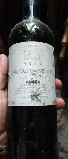 Vinuri Rouge sec Château Gravelines 2012 Franța Bordeaux Côtes-de-Bourg AOC