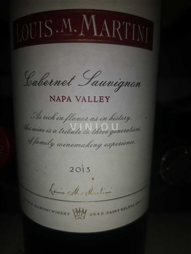 Vine Rouge sec Louis M. Martini 2013 USA Californiske AVA'er Napa Valley AVA