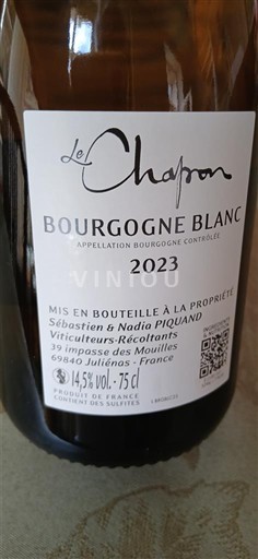 Vine Blanc sec Quintessence Le Chapon 2023 Frankrig Bourgogne Ikke specificeret AOC
