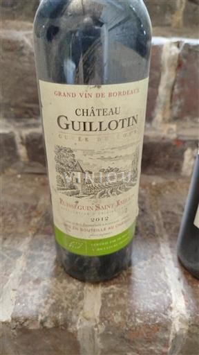 Bordoja Lussac-Saint-Émilion Château Guillotin 2012