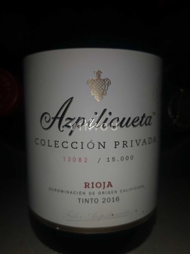 Vinuri Rouge sec Colección Privada Azpilicueta 2016 Spania La Rioja Rioja DO