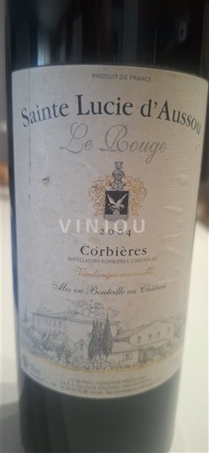 Wines Rouge sec Le Rouge Sainte Lucie d'Aussou 2004 France Languedoc Corbières AOC