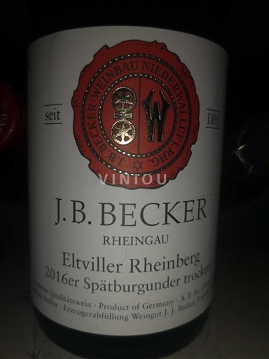 Rheingau Eltville J.B. Becker Eltviller Rheinberg 2016