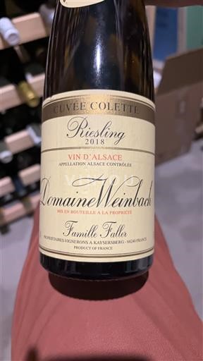 Alsace Riesling Grand Cru Domaine Weinbach Riesling Colette 2018