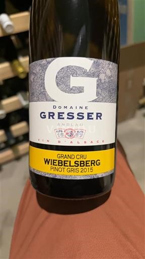 Alsace Pinot gri. Grand Cru Domaine Gresser Wiebelberg Pinot Gris Grand Cru 2015