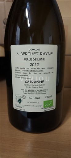 Wines Blanc sec Perle de Lune Domaine A. Berthet-Rayne 2022 France Rhône Valley Cairanne AOC