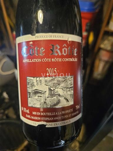 Vinuri Rouge sec Maison Stephan 2015 Franța Valea Ronului Côte-rôtie AOC
